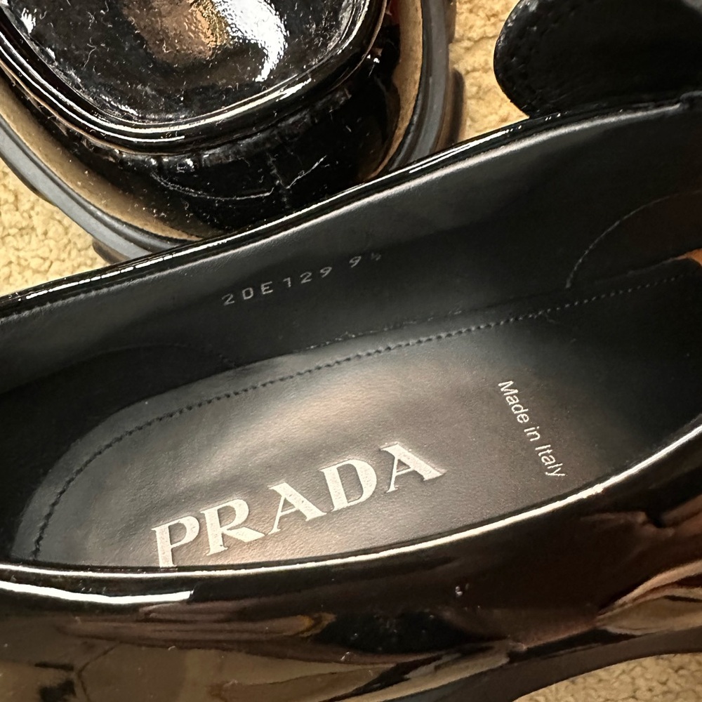 Prada Glossy Black Chunky Sole Loafers - Picture 4 of 5